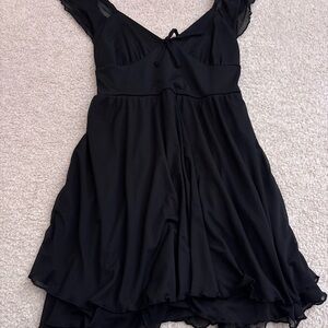 Black Chiffon Babydoll Dress
